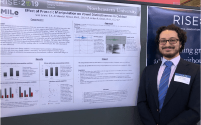 Sina Salehi presents Dr. Kristen Allison’s and his research at RISE at Northeastern University (April 4, 2019)
