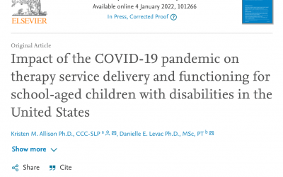 Our paper on “Impact of the COVID-19 pandemic on therapy service delivery” is published!